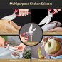 Kitchen Scissors, Kitchen Shears Household Barbecue Scissors Poultry Shears, Stainless Steel Food Co