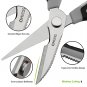 Kitchen Scissors, QMVESS 9 Inch Kitchen Shears Heavy Duty, Dishwasher Safe Poultry Shears, Sturdy Du