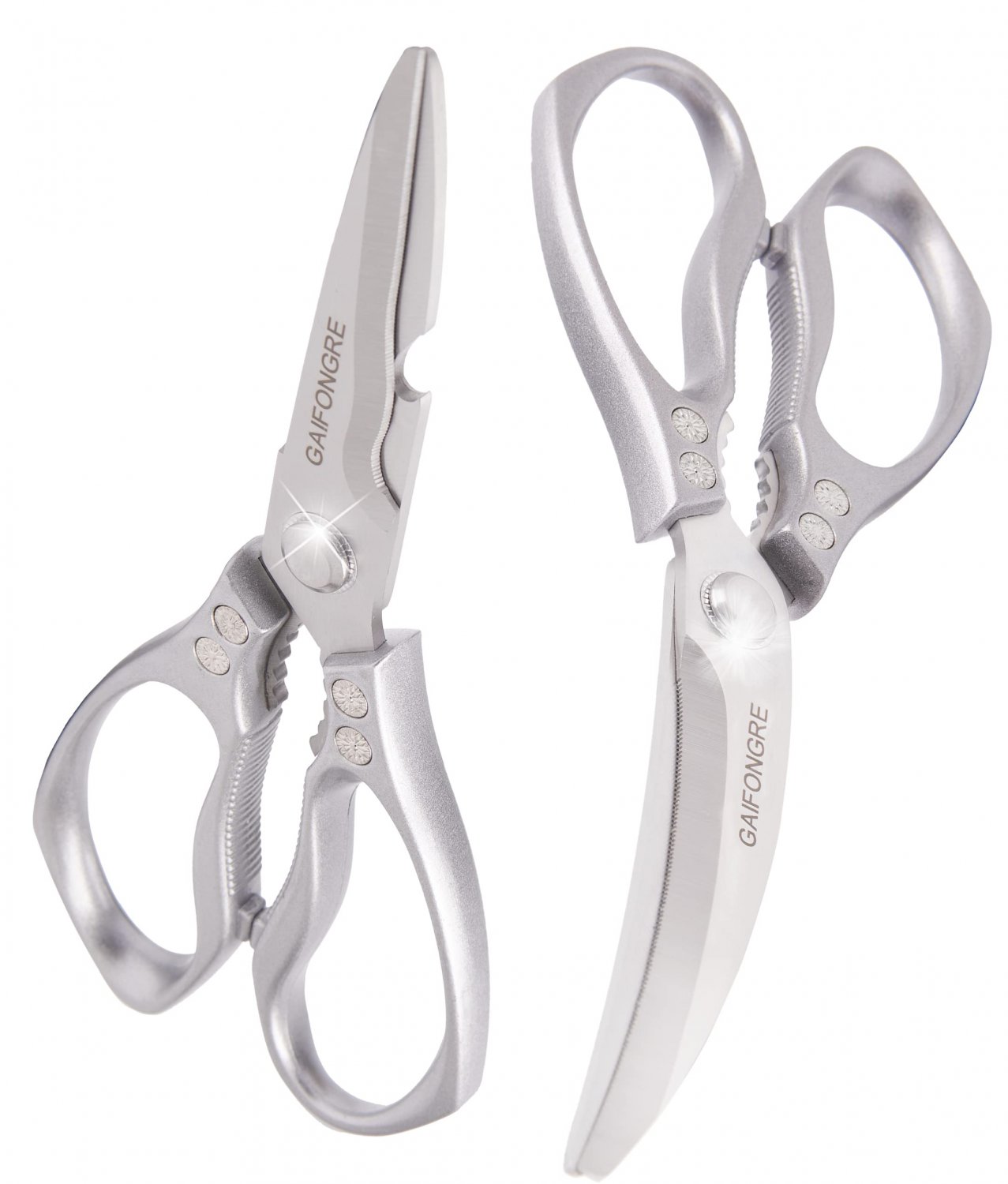 GAIFONGRE Heavy duty kitchen scissors 2-pack,High Stainless Steel sharp blade,Dishwasher safe meat s