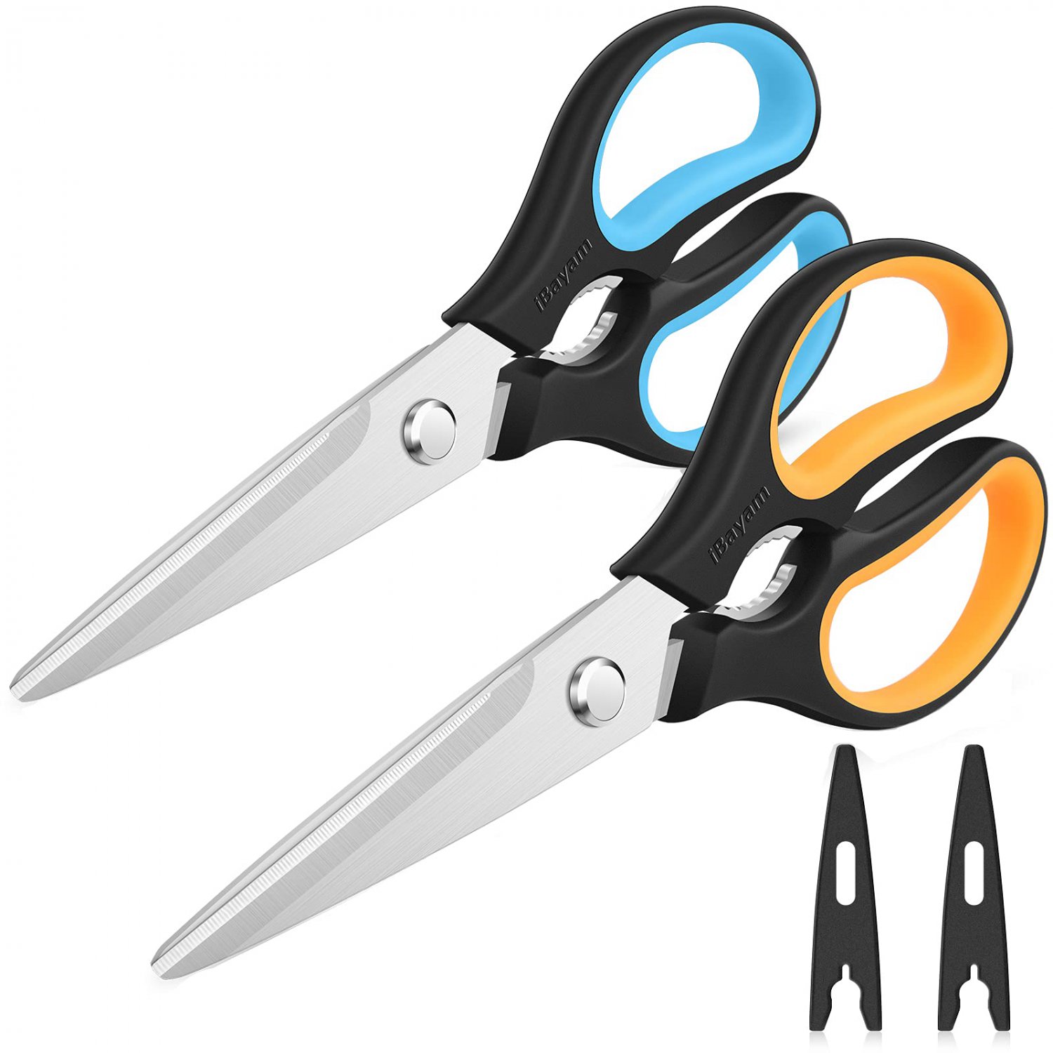 Kitchen Scissors, iBayam 2-Pack Kitchen Shears, 9 Inch Heavy Duty Dishwasher Safe Food Scissors, Mul