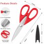 Kitchen Shears, Rkqoa 2 Pack 8.5"" Kitchen Scissors Heavy Duty Cooking Scissors, Dishwasher Safe Kit