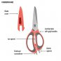 Farberware 4-in-1 Kitchen Shears, 2-Piece, Coral and Gray