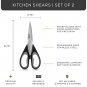 JoyJolt Kitchen Shears Heavy Duty Scissors (TWO) With Scissor Sheaths. All Purpose Utility Scissors;