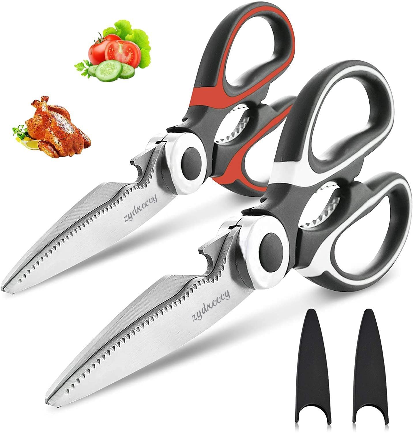Kitchen Scissor For General Use 2-Packs,Heavy Duty Kitchen Raptor Meat Shears,Dishwasher Safe Cookin