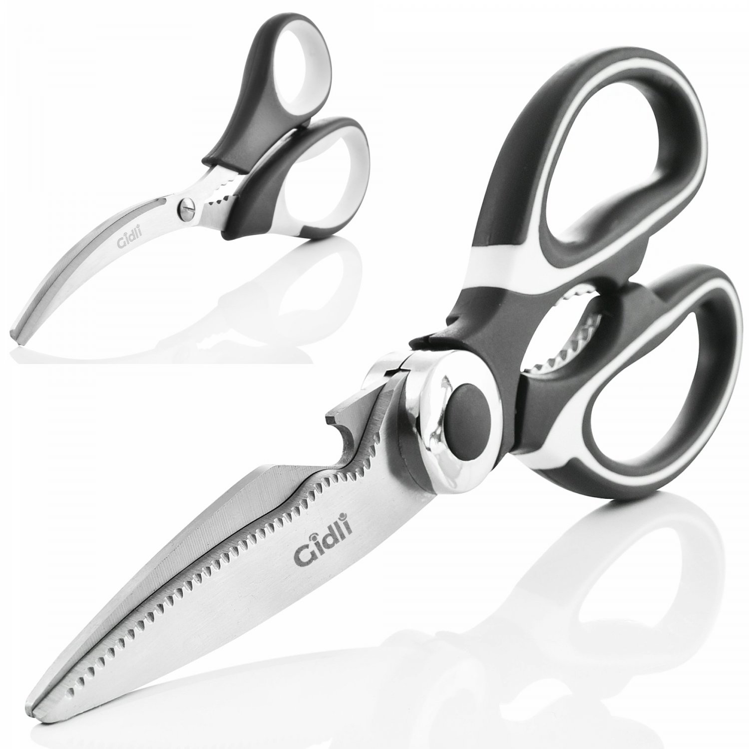 Kitchen Shears by Gidli - Lifetime Replacement Warranty- Includes Seafood Scissors As a Bonus - Heav