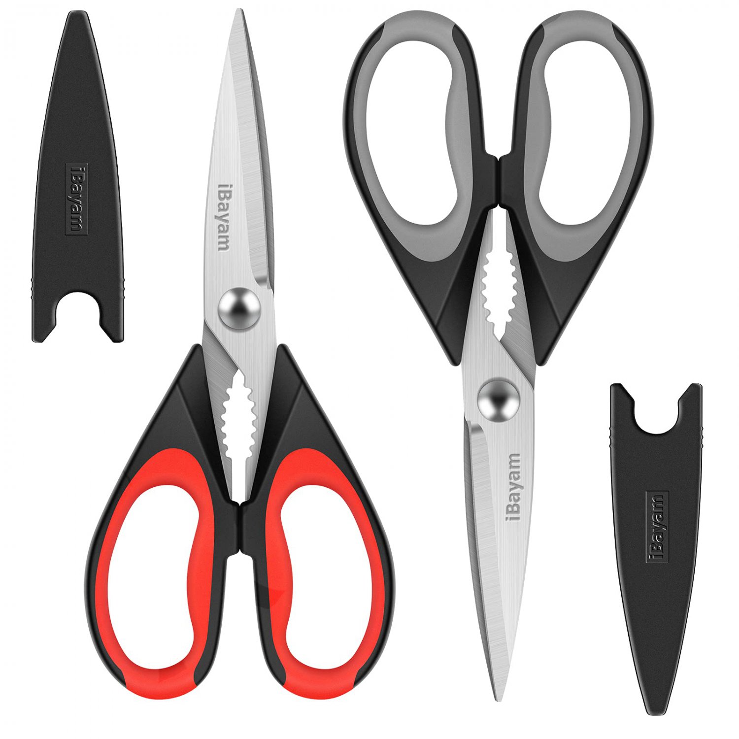 Kitchen Shears, iBayam Kitchen Scissors Heavy Duty Meat Scissors Poultry Shears, Dishwasher Safe Foo