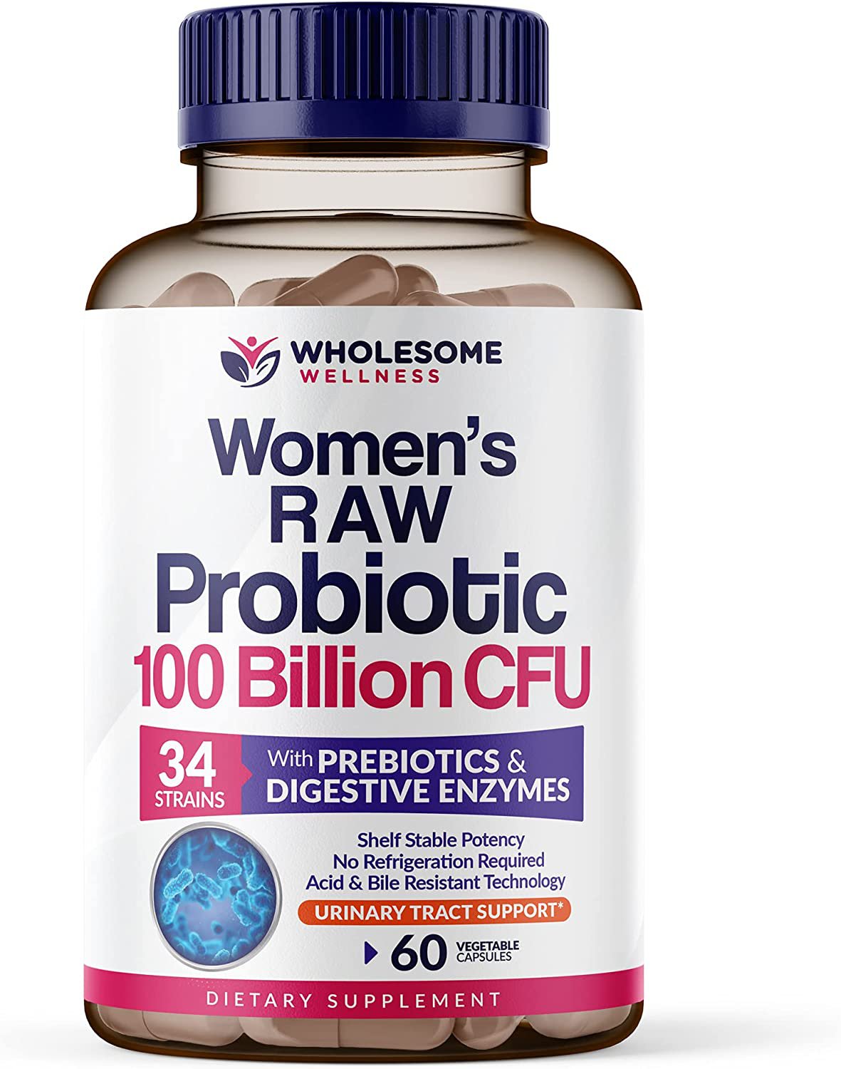 Probiotics for Women 100 Billion CFUs with Prebiotics Shelf Stable Probiotic Supplement 60Capsules