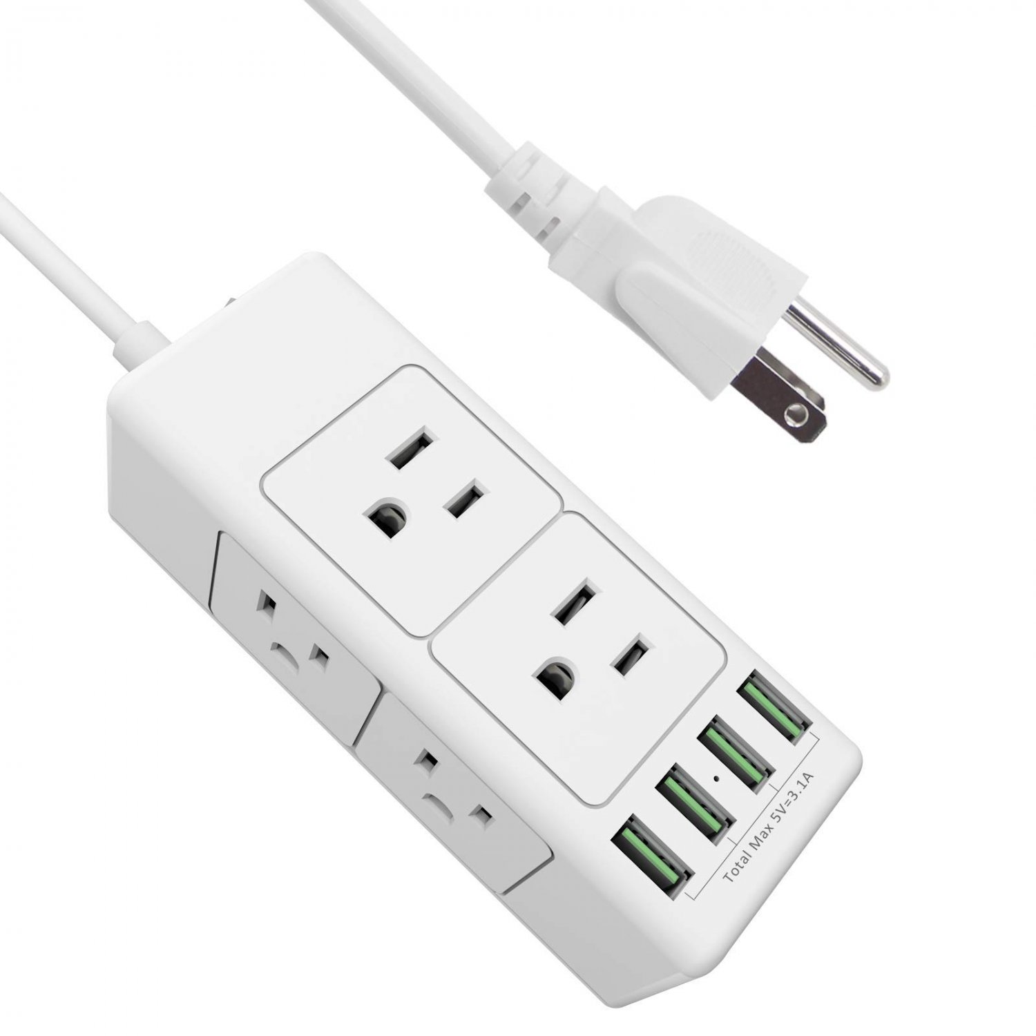 Power Strip Surge Protector with USB Port, Desk Charging Station with 6 Outlets and 4 USB Ports, 5FT