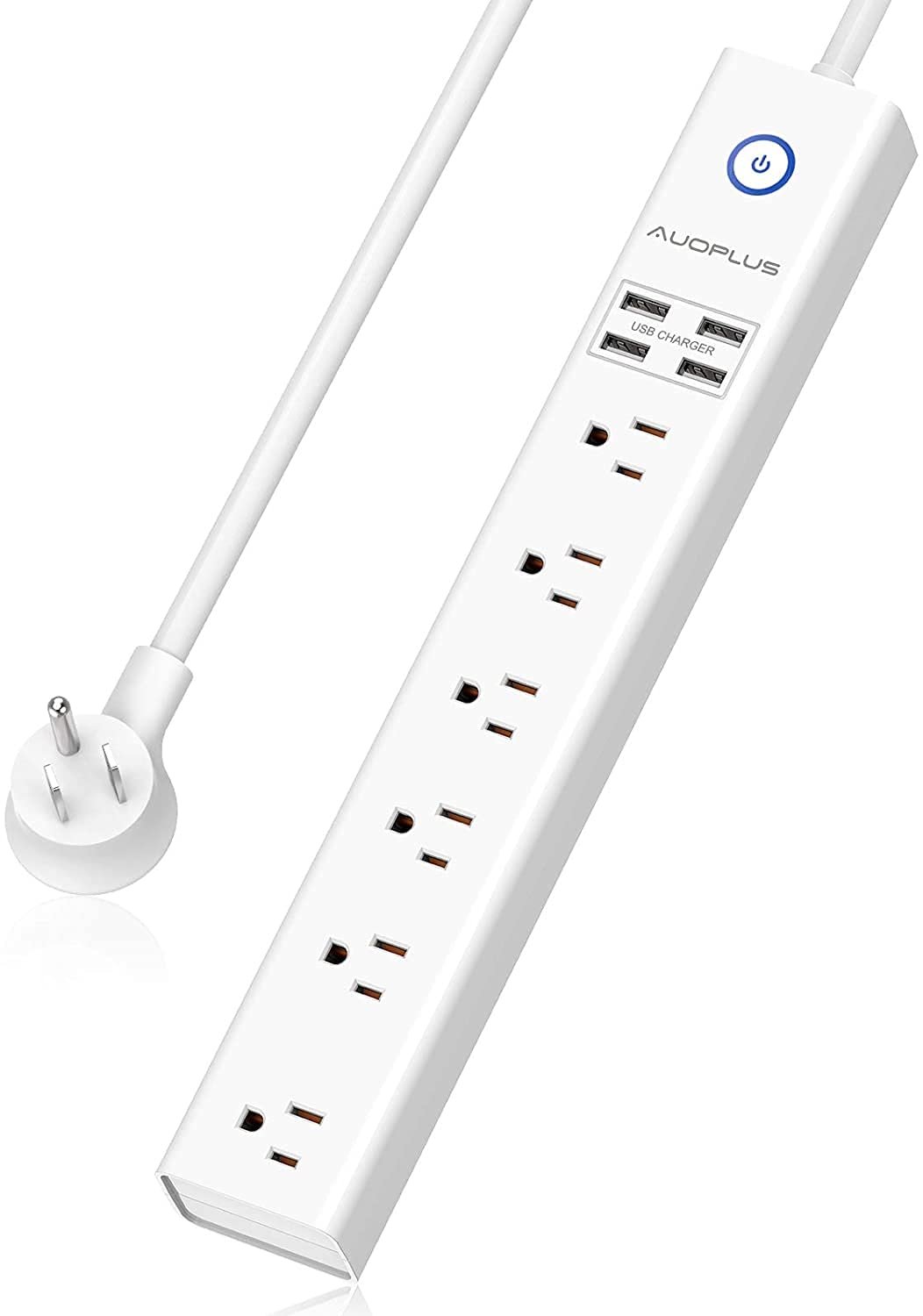 Surge Protector Power Strip with USB Ports, 10ft Extension Cord, 6 Outlets and 4 USB Ports, AUOPLUS 