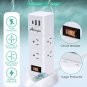 Power Strips,1080Joules Surge Protector Power Strip with 5V 3.1A 15.5W USB C and 2 USB A Ports, 6 AC
