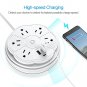Retractable Power Strip, 5 Outlet Flat Plug Strip with Smart USB Ports and Type-C Port, 900J Surge P