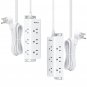 Power Strip Surge Protector 2 Pack - Flat Plug Power Strip with Wall Mounting Holes, 5FT Extension C