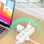 Power Strip Surge Protector 2 Pack - Flat Plug Power Strip with Wall Mounting Holes, 5FT Extension C