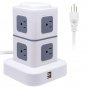 Power Strip Surge Protector 8 Multi Outlets Overload Protection 2USB Vertical Tower Charging Station
