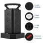 Hotyin Power Strip Tower Surge Protector, 12 Outlets 6 USB Ports Charging Station, 6ft Extension Cor