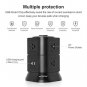 Power Strip Tower with 7 Multiple Plug Outlets 2 USB Ports, Desktop USB Outlet Extender Electric Cha