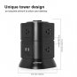 Power Strip Tower with 7 Multiple Plug Outlets 2 USB Ports, Desktop USB Outlet Extender Electric Cha