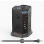 Power Strip Tower SAFEMORE Smart 8-Outlet 4-USB Surge Protector Desktop Power Plug Electrical Chargi