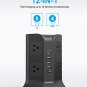Power Strip Tower SAFEMORE Smart 8-Outlet 4-USB Surge Protector Desktop Power Plug Electrical Chargi
