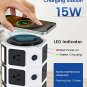 Power Strip Tower with Wireless Charger - Surge Protector with USB, JACKYLED Electric Outlet 13A 12 