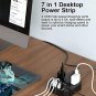 Power Strip with USB C, 3 Outlet 4 USB Ports 4.5A Flat Plug Desktop Charging Station, Non Surge Prot