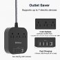 Power Strip with USB C, 3 Outlet 4 USB Ports 4.5A Flat Plug Desktop Charging Station, Non Surge Prot