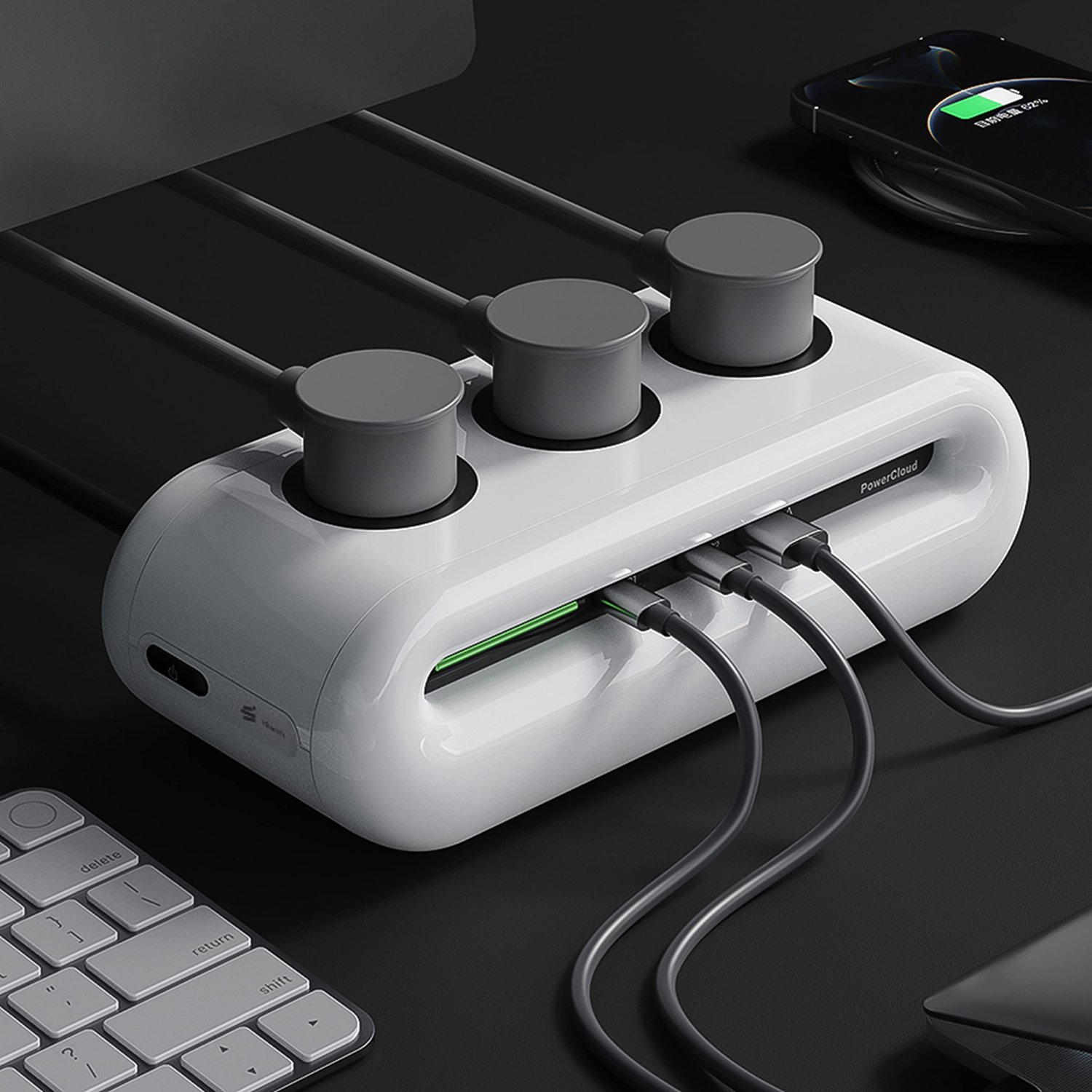 iSwift PowerCloud 65W USB C Power Strip for Home&Office, Charging Station for Phones&Laptops, Clutte