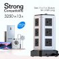 homweeling Power Strip Tower Surge Protector, Modern Strips Desk Charging Outlet with 12 Outlets 4 U
