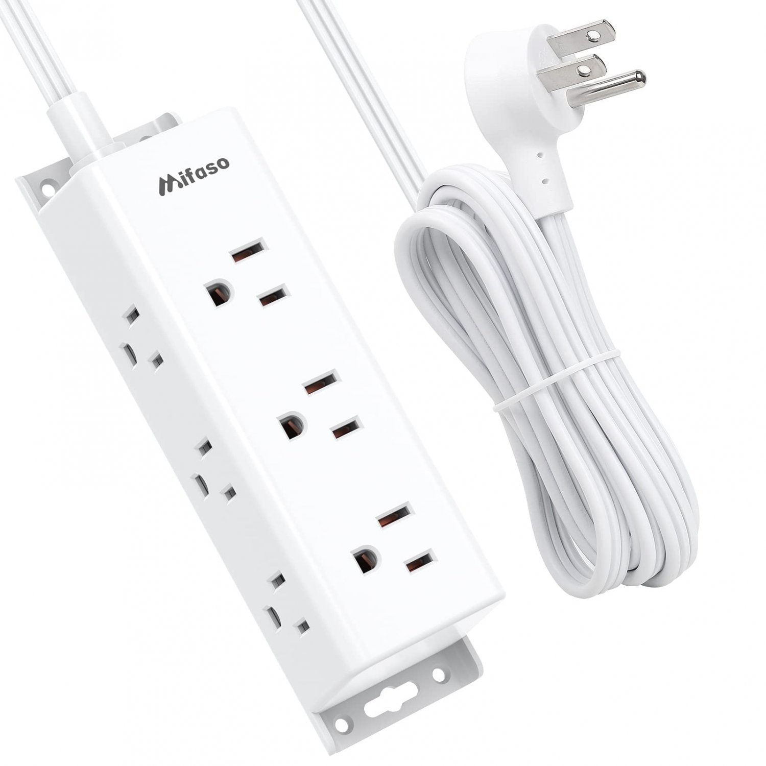 Surge Protector Power Strip - 9 Widely Spaced Multi Outlets, Wall Mount, 3 Side Outlet Extender with