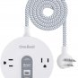 Power Strip Surge Protector with USB C - Extension Cord Flat Plug with 2 Widely AC Outlet and 3 USB,