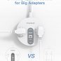 Power Strip Surge Protector with USB C - Extension Cord Flat Plug with 2 Widely AC Outlet and 3 USB,