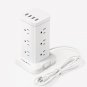 Power Strip Tower Surge Protector, Desktop Charging Station 12 AC Outlets 4 USB Ports, 6FT Cord with