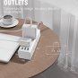 Power Strip Surge Protector - 6 Widely Outlets with 3 USB Ports (1 USB C), 3-Side Outlet Extender St