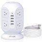 Power Strip Tower, BESFAN 10ft Extension Cord with 8 AC Outlets & 4 USB Ports, Surge Protector Power