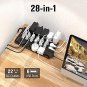 Power Strip, SUPERDANNY Surge Protector with 22 AC Outlets and 6 USB Charging Ports, 1875W/15A, 2100