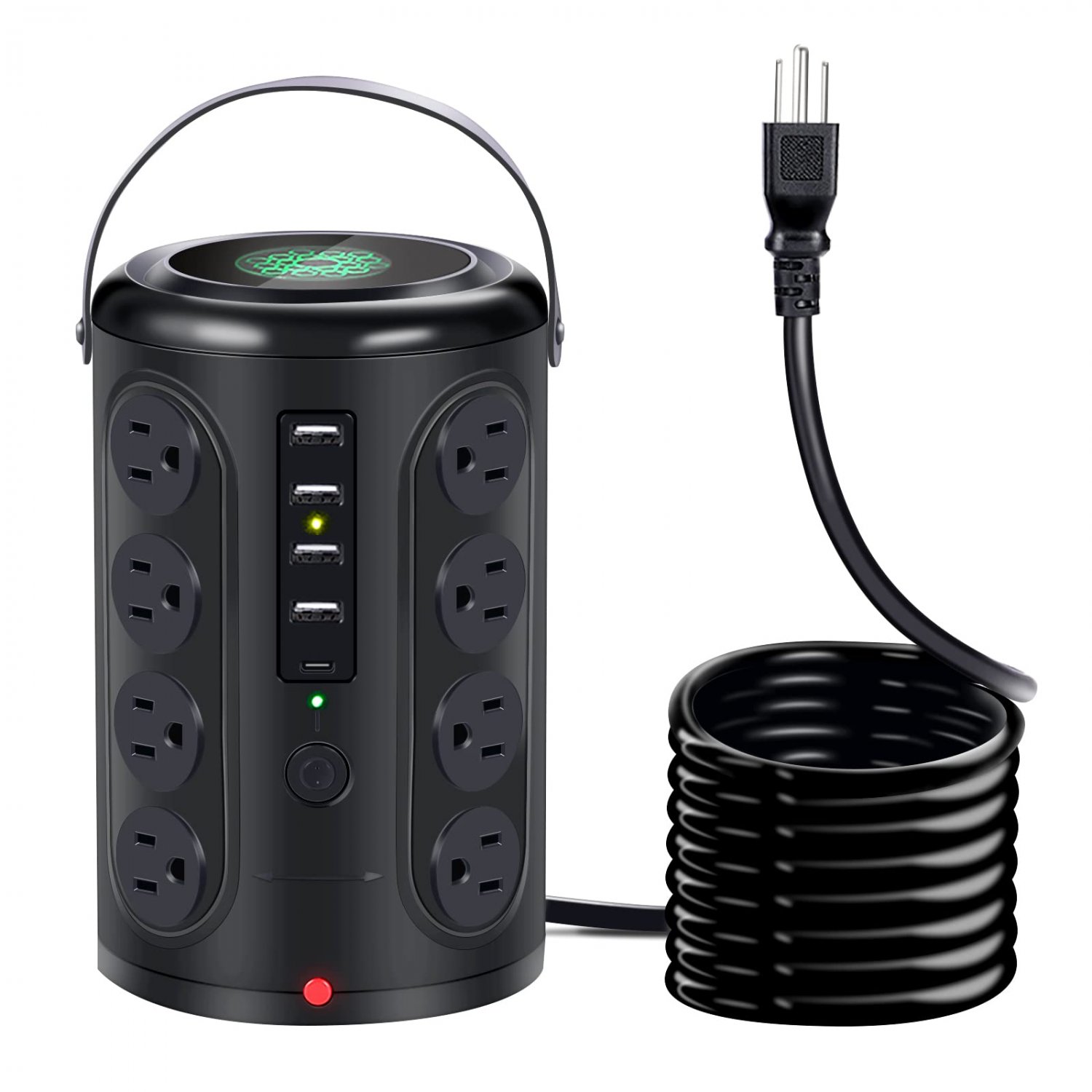 Surge Protector Power Strip Tower with 16 AC Multiple Outlets and 4 USB A Ports & 1 USB C Port and N