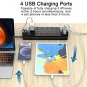 Power Strip , Tcstei Surge Protector with 12 Outlets and 4 USB Ports, 6 Feet Extension Cord (1875W/1