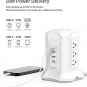 Power Strip Tower with USB C-Surge Protector with 9 AC Multiple Outlet and 4 USB Ports(1 USB C),10Ft
