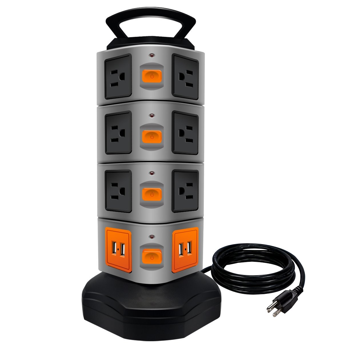 Power Strip Tower, Lovin Product Surge Protector Electric Charging Station, 14 Outlet Plugs with 4 U