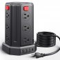 Power Strip Surge Protector Tower USB C 12 Outlet 4 USB SMALLRT Power Strip with USB Ports 9.8FT Ext