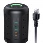 Power Strip Tower Surge Protector 12 AC Outlets, 1500J Outlet with 2 USB C & 3 Ports, Overload Prote