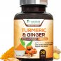 Turmeric Curcumin Ginger BioPerine 95% Curcuminoids 1950mg with Black Pepper for Best Absorption, Ma