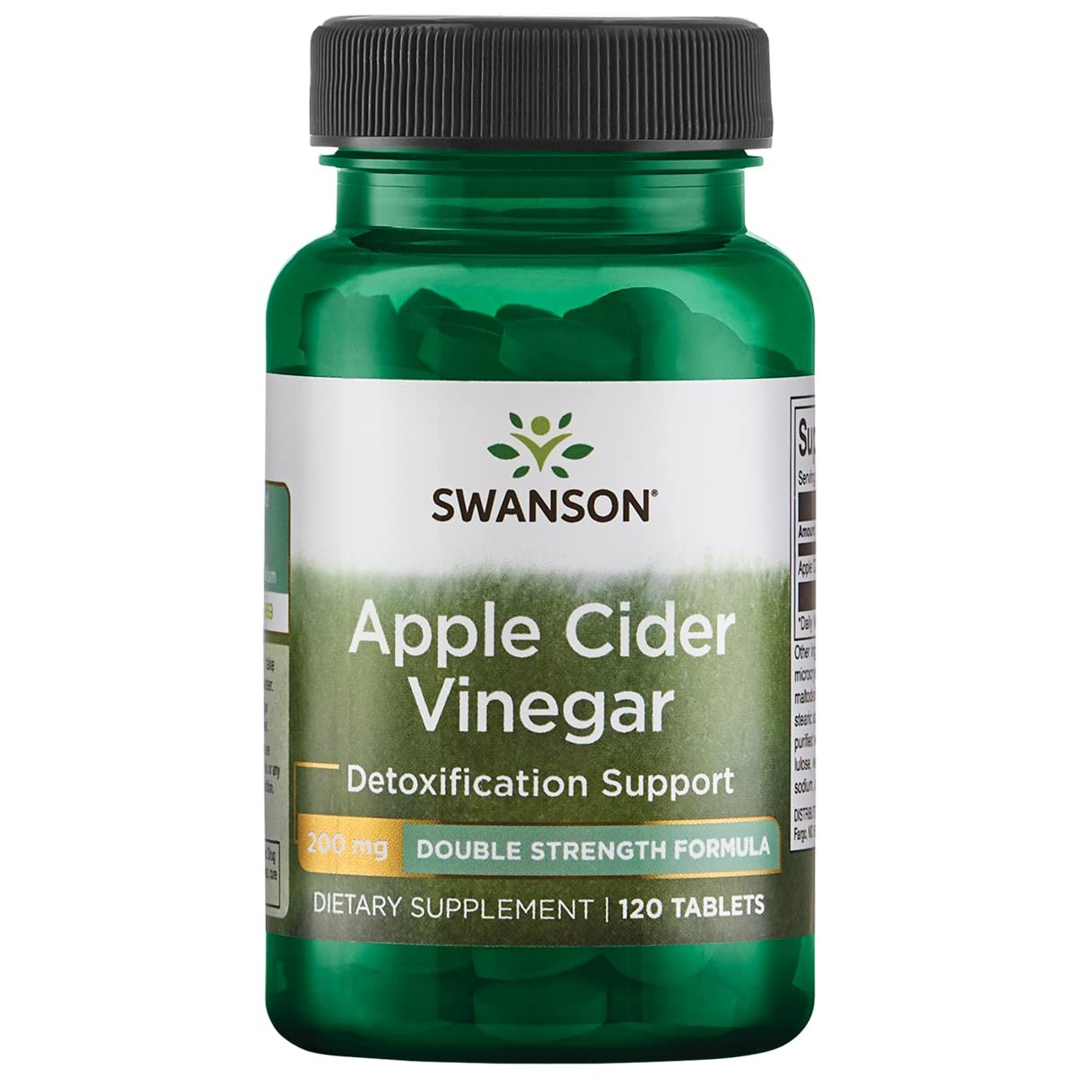 Swanson Double-Strength Apple Cider Vinegar 200 Milligrams 120 Tabs