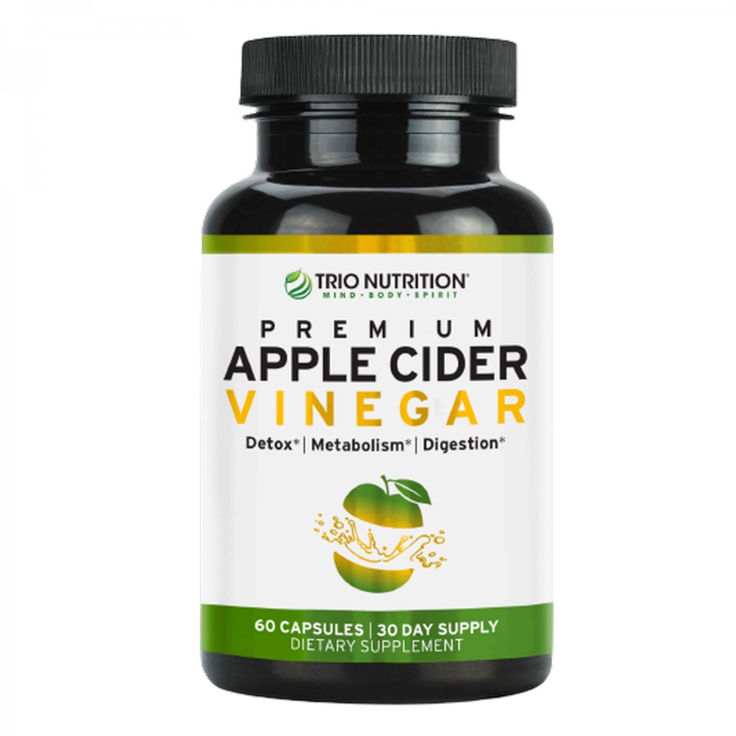 Trio Apple Cider Vinegar Capsules | Maximum Strength Immune Support Booster Formula | Raw & Fresh Na