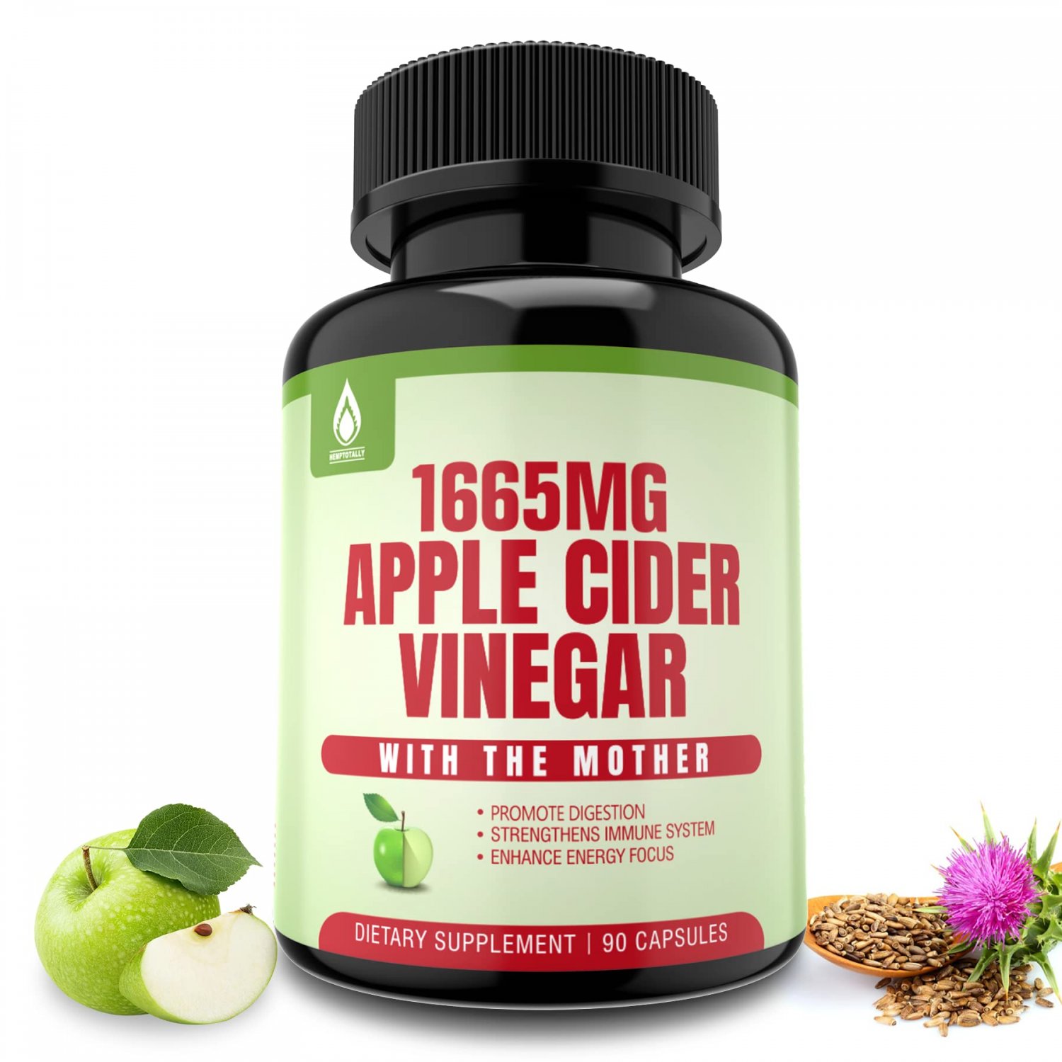 Apple Cider Vinegar Capsules with The Mother, New Formula with Milk