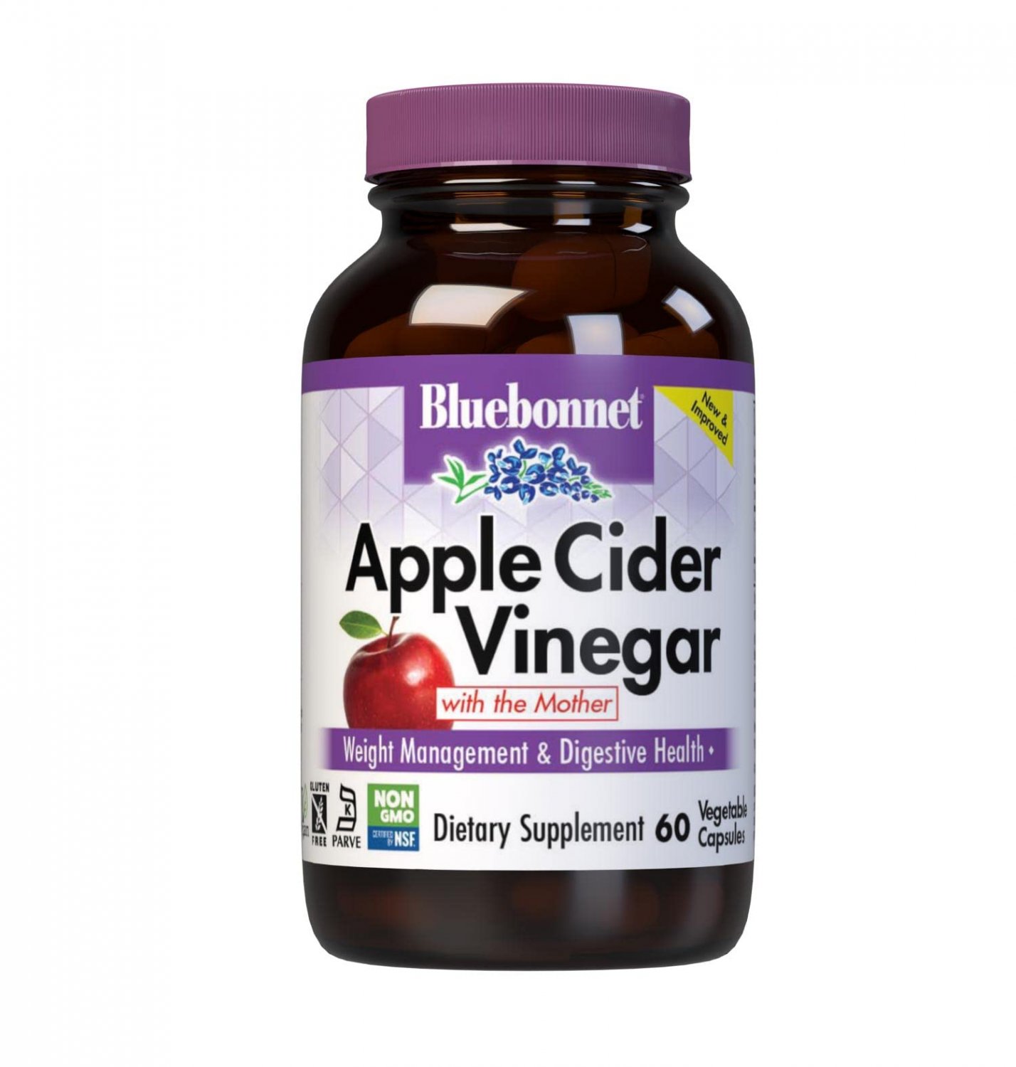 Bluebonnet Nutrition Apple Cider Vinegar, with the Mother, Soy-Free, Gluten-Free, Non-GMO, Kosher, V