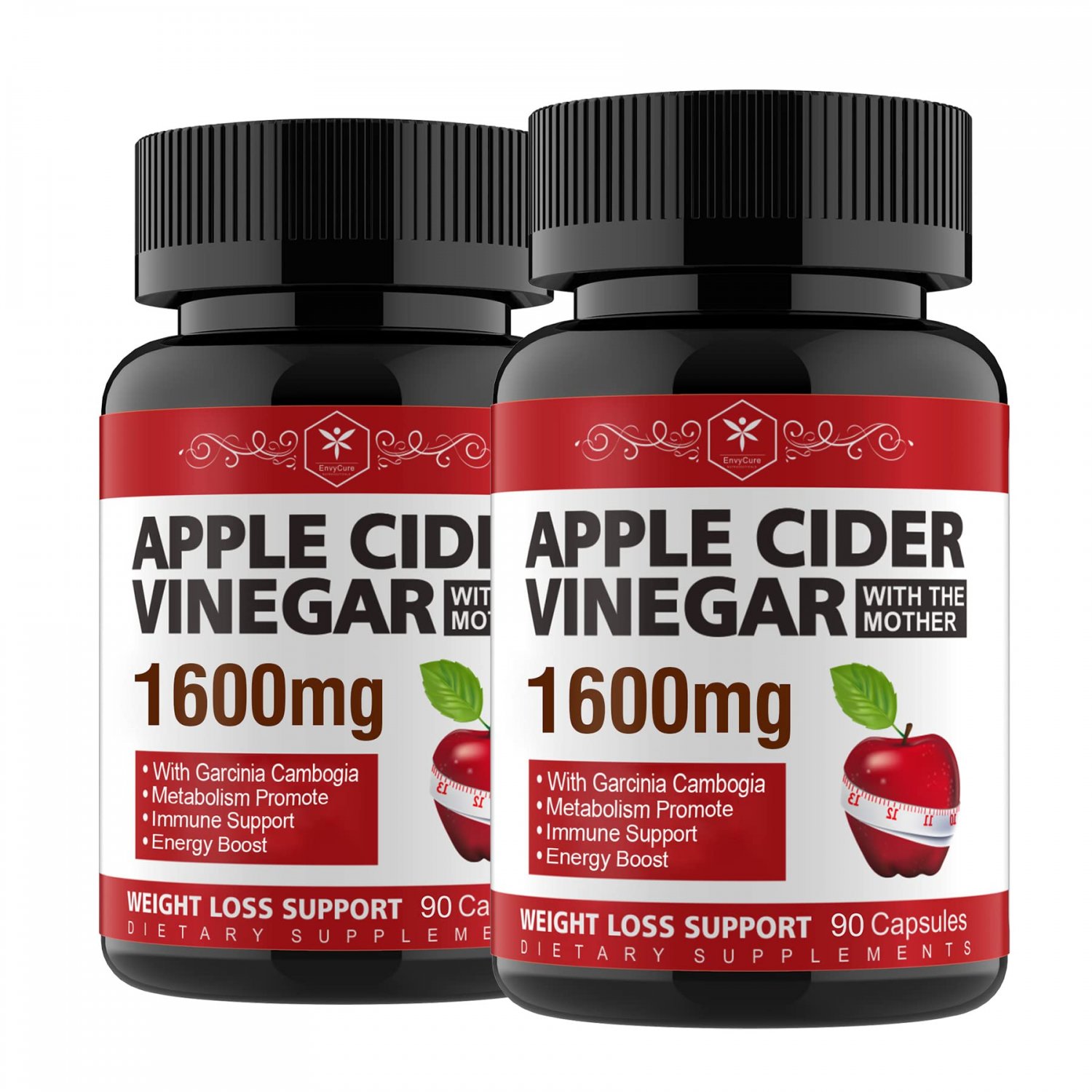 Garcinia Cambogia Extract Capsules, Apple Cider Vinegar Capsules with Mother, Vegan, Non-GMO, Gluten