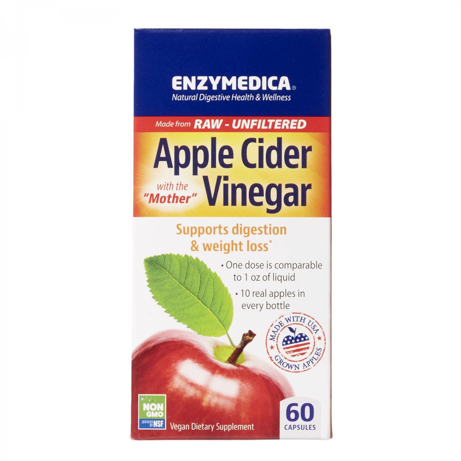 Enzymedica, Apple Cider Vinegar, Healthy Weight and Digestive Support