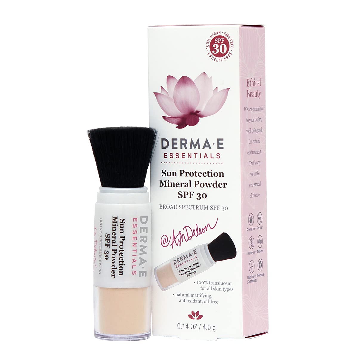 DERMA E Sun Protection Mineral Powder SPF 30 ? All Natural Matte Face Powder Sunscreen ? Non-Nano Zi