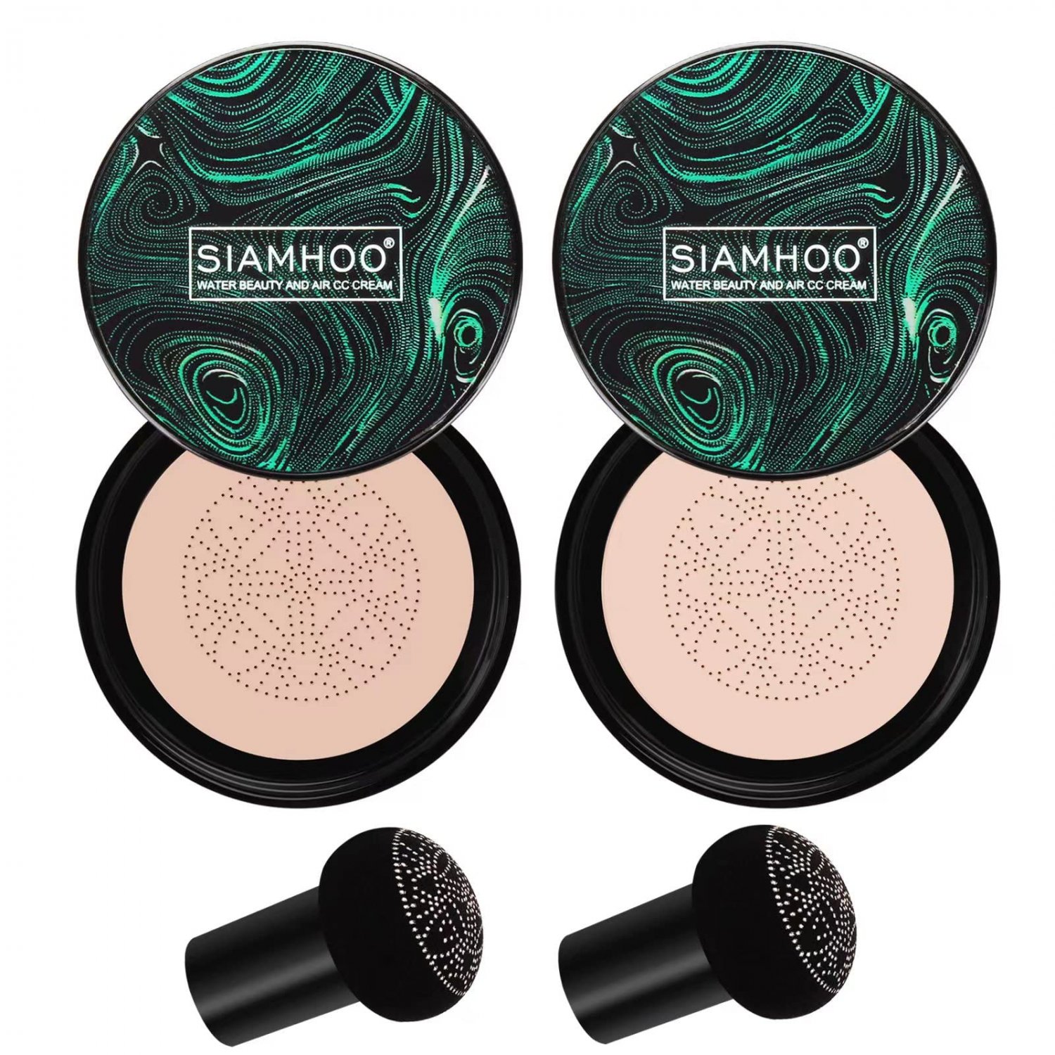 SIAMHOO 2pcs Air Cushion CC Cream Mushroom Head,BB Cream,Foundation Makeup Moisturizing Foundation B